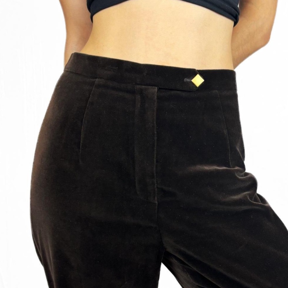 Karl Lagerfeld Women's Brown Velvet Pants